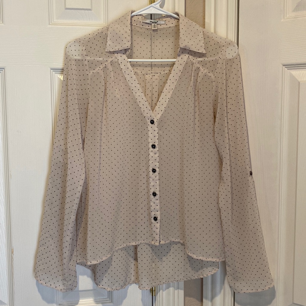 Papaya Sheer Polkadot Shirt
